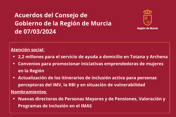 Acuerdos del Consejo de Gobierno de la Región de Murcia